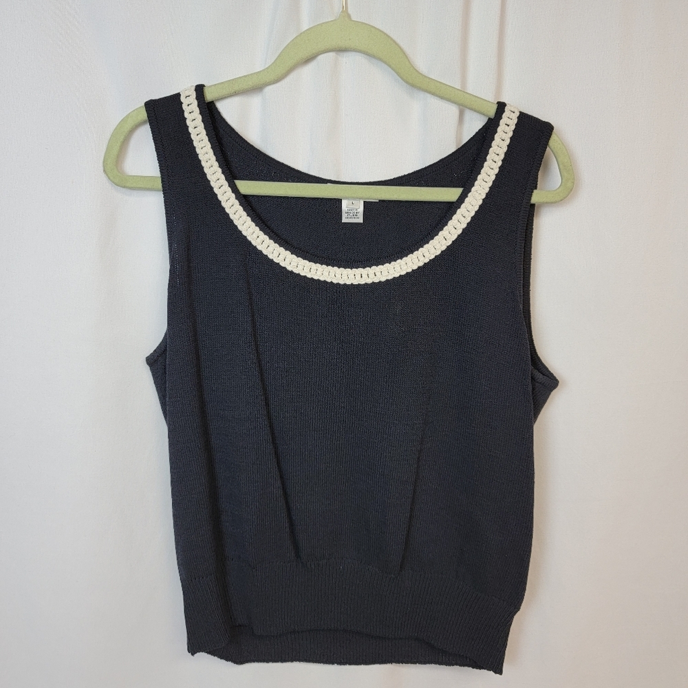 St. John sport navy blue knit tank shell top